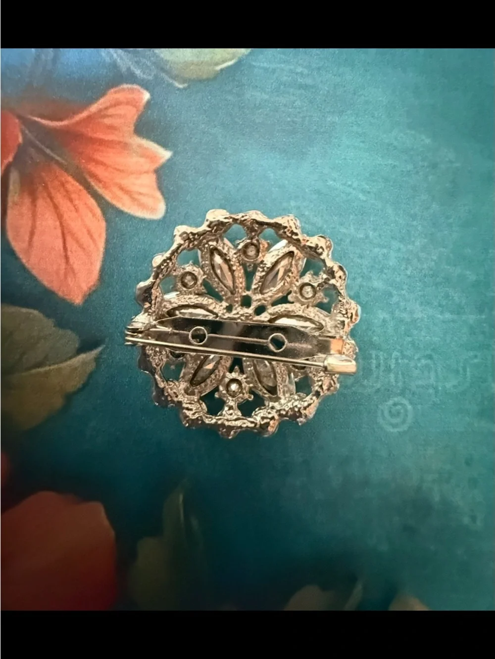 Crystal Floral Statement Brooch - Pale Green